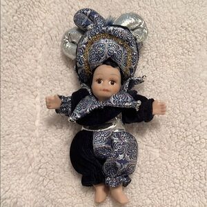 Blue and Silver Decorative Doll